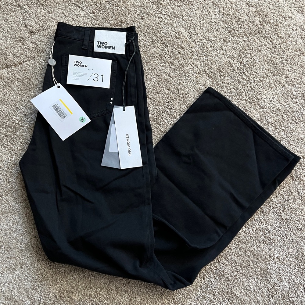 NWT Two Women Two Men Black Boot Cut High-End Made In Italy Designer Jeans Sz 31